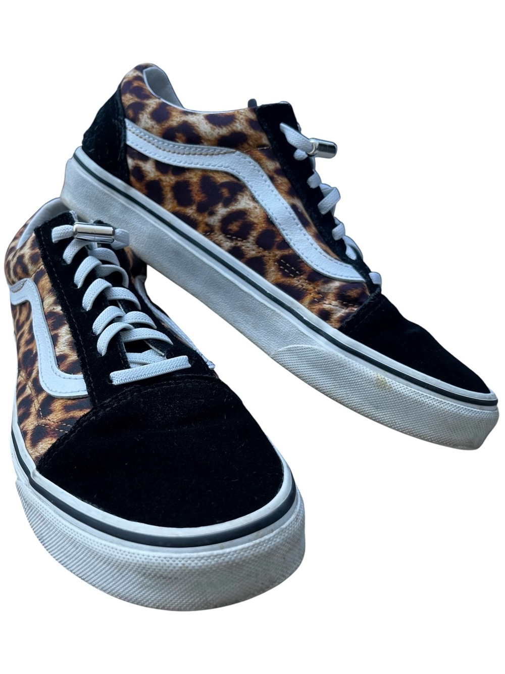 Vans Shoes Old Skool Low Top Sneakers in Black / Leopard Suede Skate